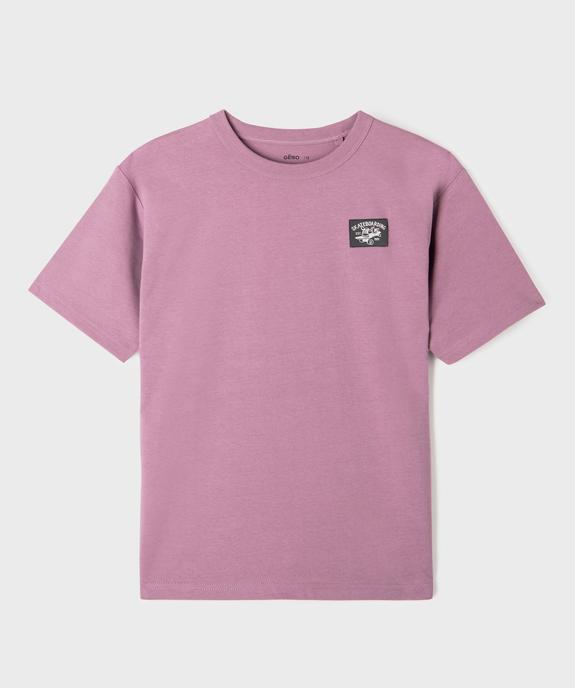 Tee-shirt uni à patch poitrine garçon vue3 - GEMO (JUNIOR) - GEMO