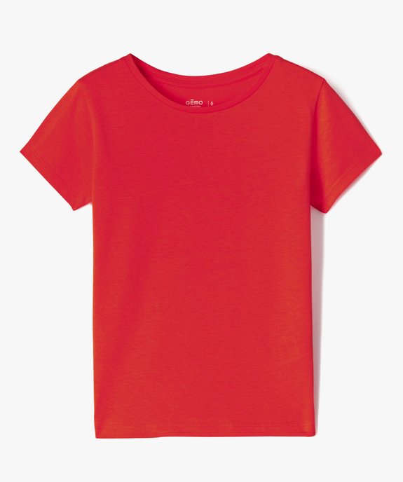 Tee-shirt à manches courtes uni fille vue1 - GEMO 4G FILLE - GEMO