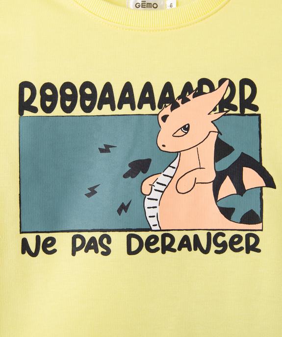 Pyjama garçon en molleton imprimé dinosaure vue2 - GEMO (ENFANT) - GEMO