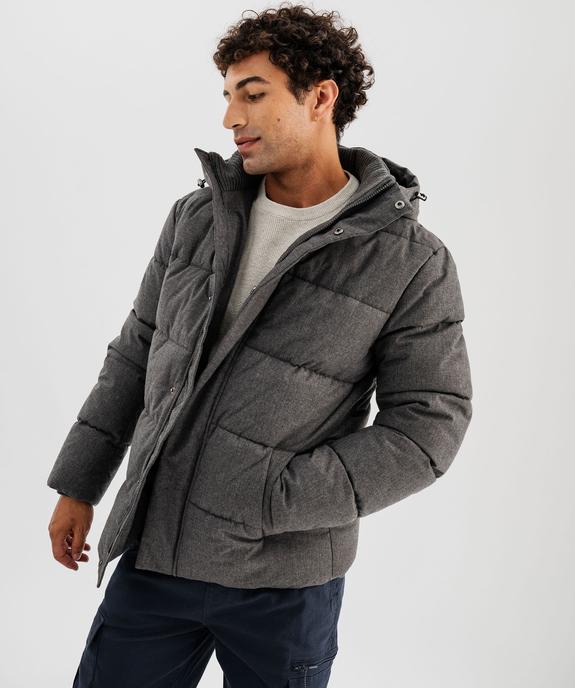 Parka matelassée et déperlante à capuche et col montant homme vue3 - GEMO 4G HOMME - GEMO