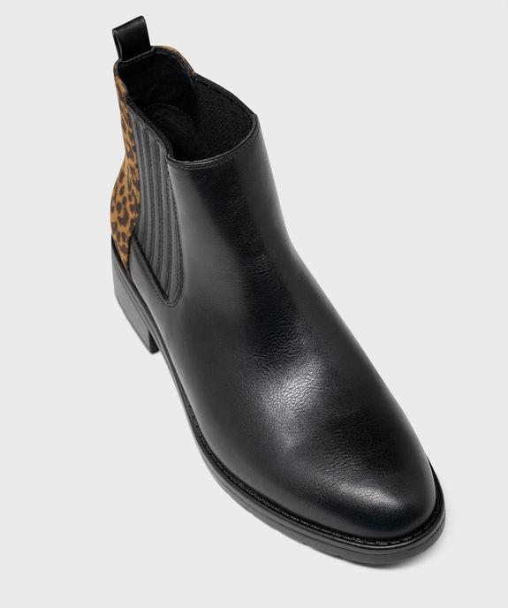 Chelsea boots avec empiècement léopard femme - Valentina Baldano vue6 - VALENTINA BALDA - GEMO