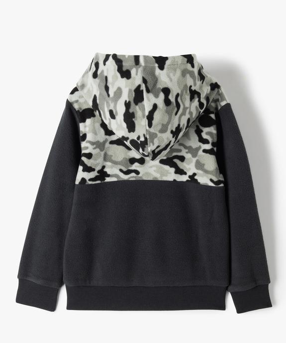 Sweat garçon à capuche en maille polaire vue3 - GEMO (ENFANT) - GEMO