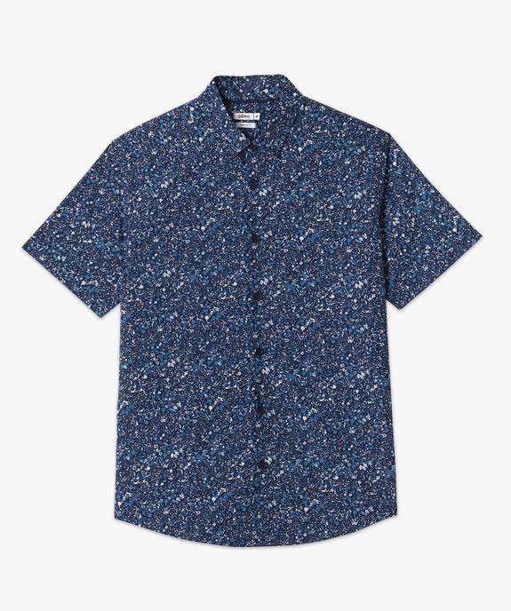 Chemise droite à manches courtes à petits motifs homme vue3 - GEMO (HOMME) - GEMO