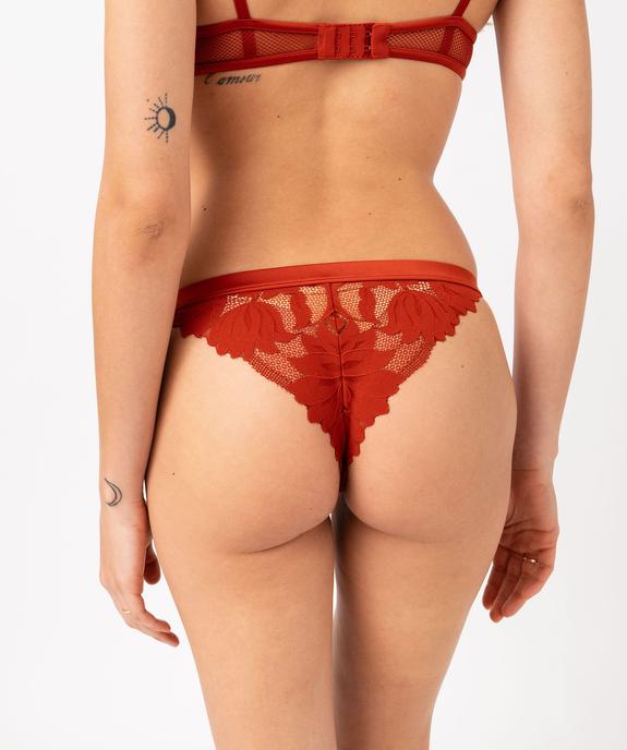 Tanga en dentelle finitions satinées femme vue2 - GEMO(HOMWR FEM) - GEMO