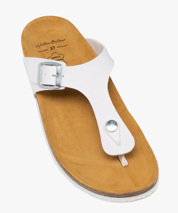 Mules femme à talon plat avec large bride en T unie vue11 - VALENTINA BALDA - GEMO