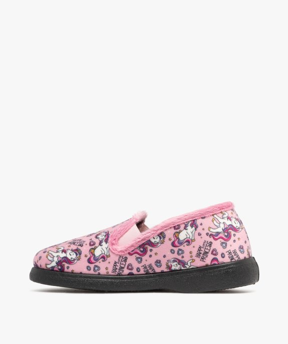 Chaussons fille pantoufles en velours motif licorne vue6 - GEMO 4G FILLE - GEMO