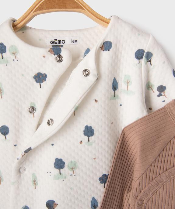 Ensemble 2 pièces bébé body et pyjama avec moufles intégrées vue5 - GEMO 4G BEBE - GEMO