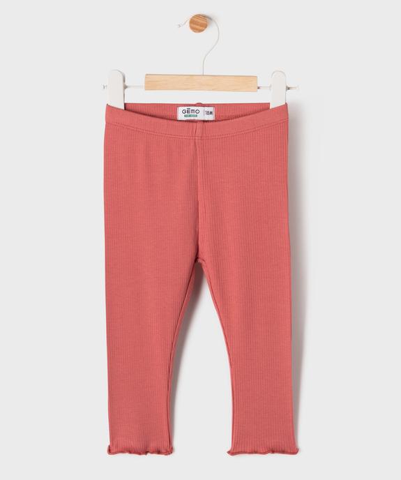 Legging en maille côtelée avec bas froncé bébé fille  vue1 - GEMO 4G BEBE - GEMO
