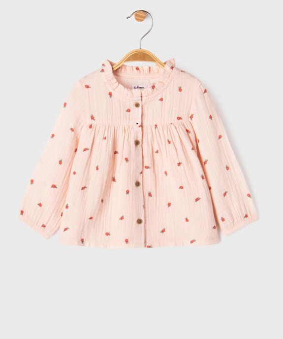 Blouse en gaze de coton à motifs fleuris bébé fille vue2 - GEMO(BEBE DEBT) - GEMO