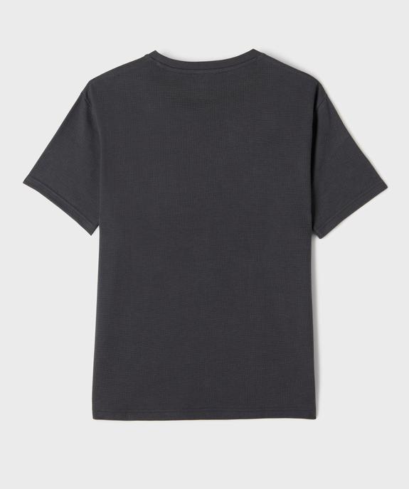 Tee-shirt manches courtes oversize en maille nid d'abeille garçon vue4 - GEMO 4G GARCON - GEMO