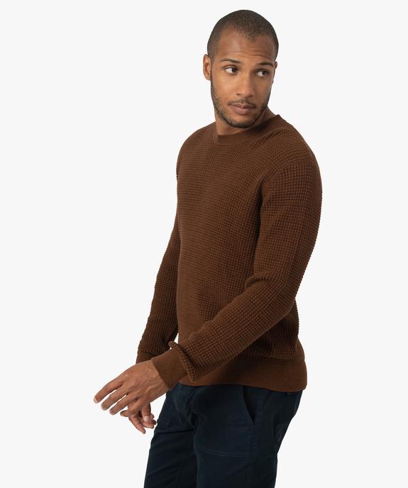 Pull homme en maille texturée vue1 - GEMO (HOMME) - GEMO