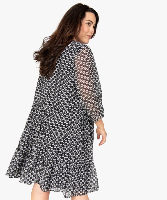 Robe femme imprimée fermeture boutonnée vue3 - GEMO (G TAILLE) - GEMO