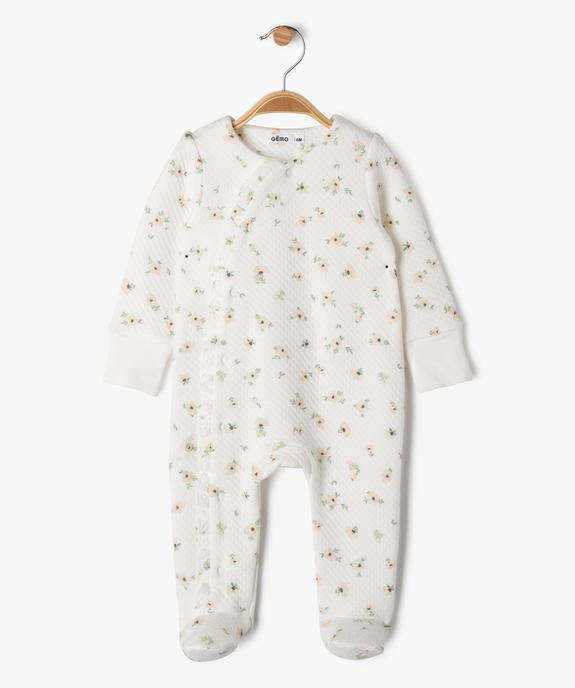 Ensemble 3 pièces bébé fille pyjama + body manches longues + bavoir vue4 - GEMO(BB COUCHE) - GEMO