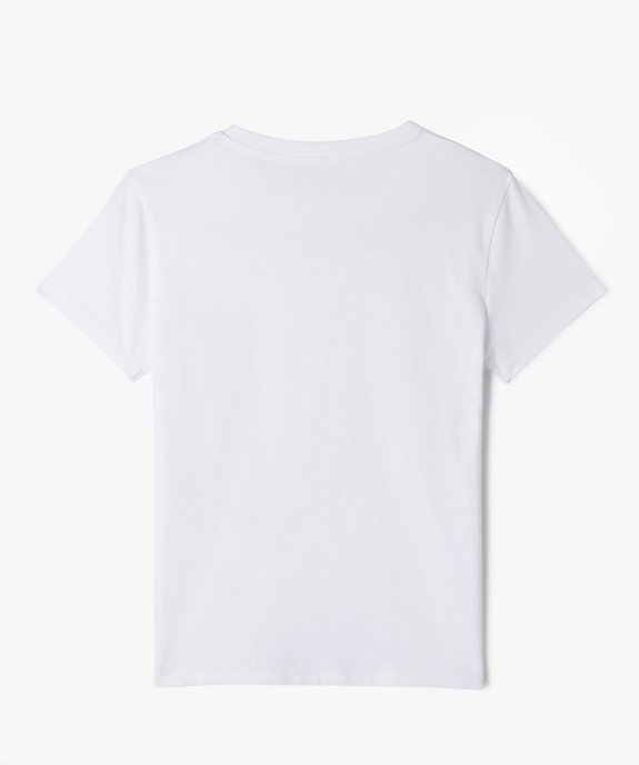 Tee-shirt à manches courtes et col rond fille vue6 - GEMO (JUNIOR) - GEMO