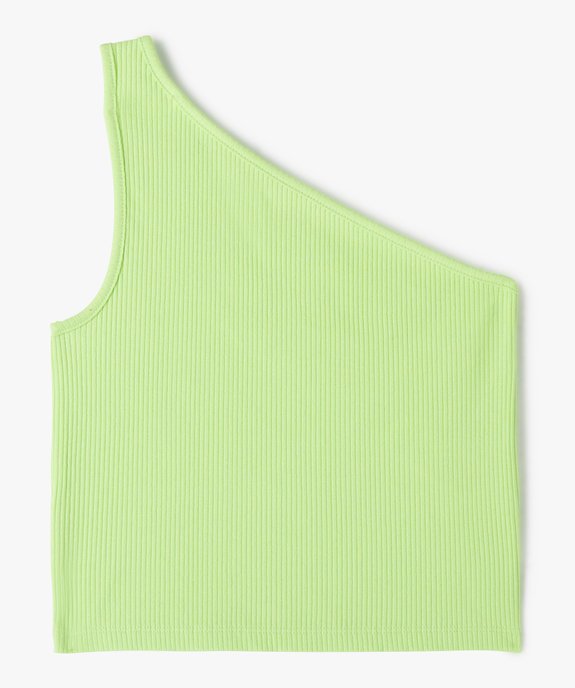 Débardeur fille asymétrique en maille côtelée vue1 - GEMO (JUNIOR) - GEMO