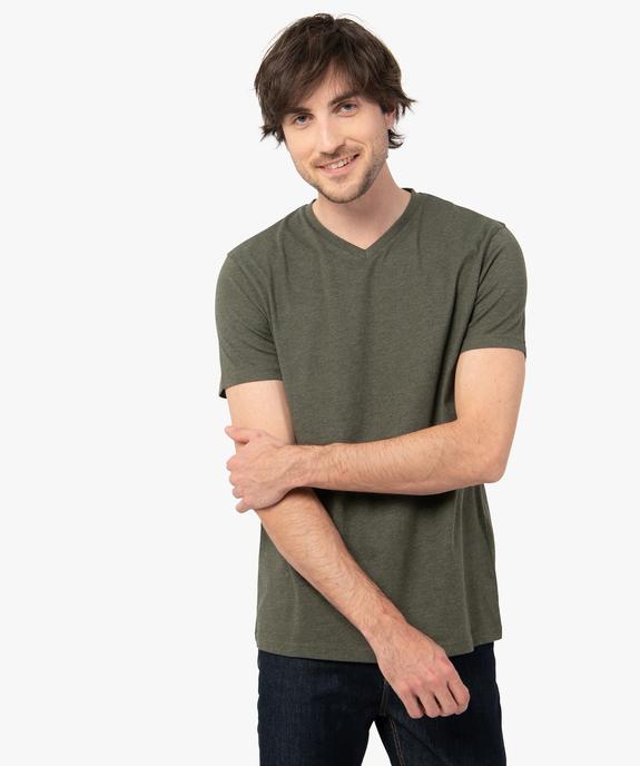 Tee-shirt à manches courtes et col V homme vue1 - GEMO 4G HOMME - GEMO