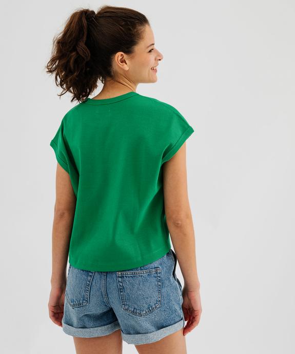 Tee-shirt sans manches en maille côtelée coupe oversize femme vue4 - GEMO 4G FEMME - GEMO