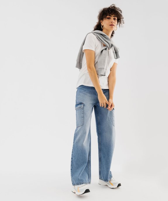 Jean cargo ample en denim de coton femme vue1 - GEMO 4G FEMME - GEMO