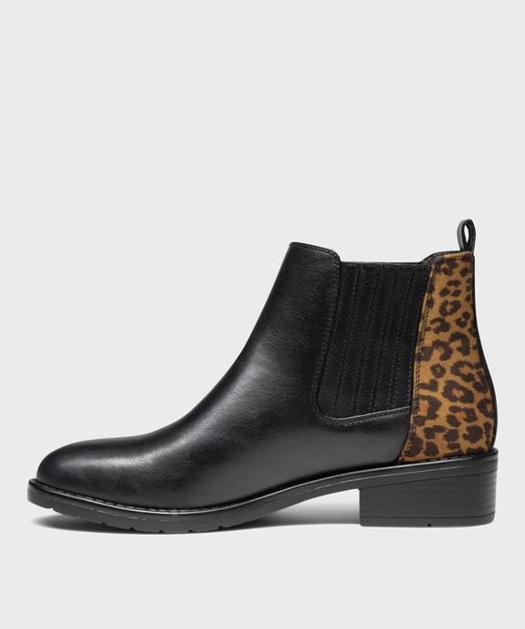 Chelsea boots avec empiècement léopard femme - Valentina Baldano vue4 - VALENTINA BALDA - GEMO