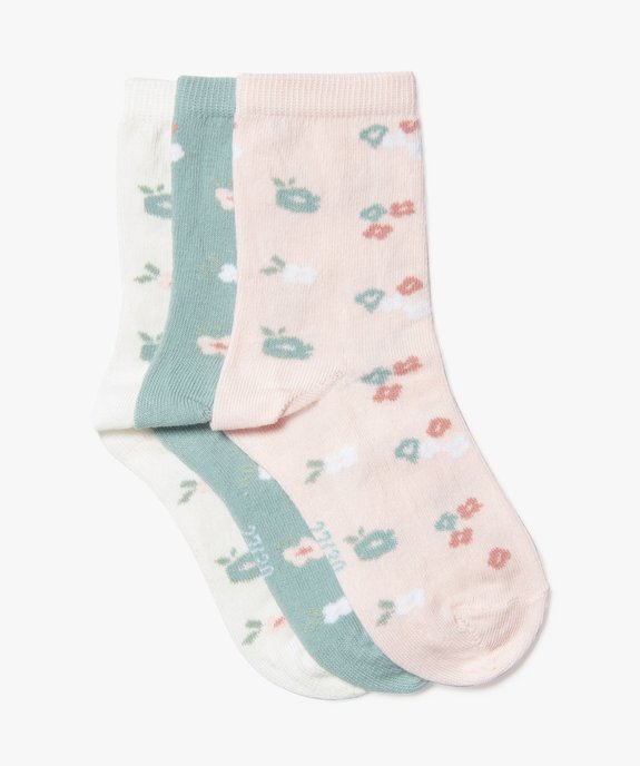 Chaussettes à motifs fleuris fille (lot de 3) vue1 - GEMO (ENFANT) - GEMO