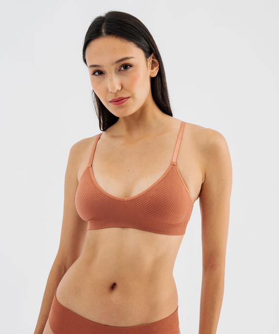 Brassière triangle sans armatures avec mousses amovibles vue3 - GEMO 4G FEMME - GEMO