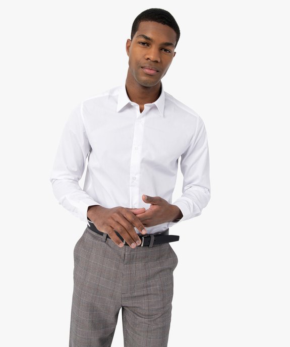 Chemise homme coupe droite unie - Repassage facile vue1 - GEMO (HOMME) - GEMO