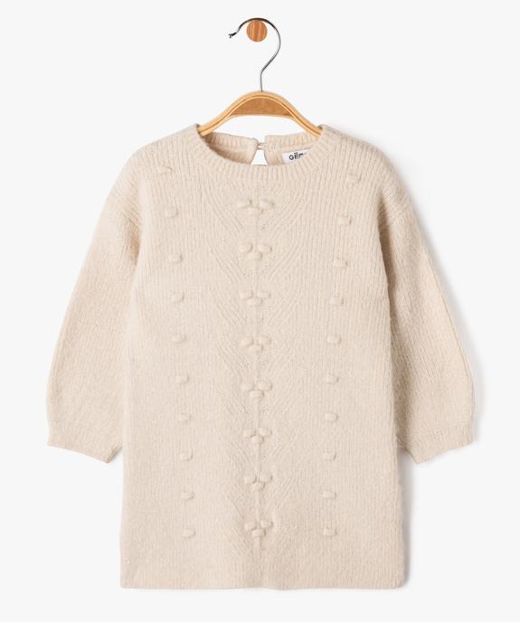 Robe pull en maille douce à relief bébé fille vue1 - GEMO(BEBE DEBT) - GEMO