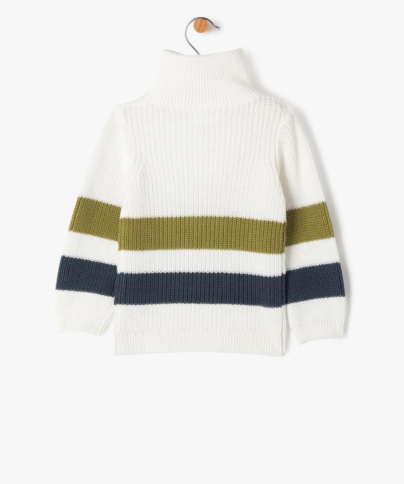 Pull rayé avec col camionneur bébé garçon - LuluCastagnette vue4 - LULUCASTAGNETTE - GEMO