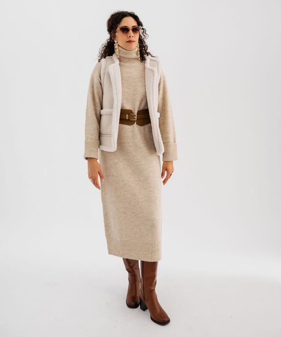 Veste sans manches en suédine et doublure sherpa femme vue7 - GEMO(FEMME PAP) - GEMO