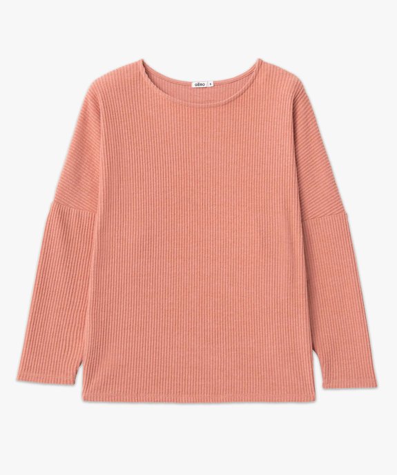 Haut de pyjama en maille côtelée femme vue4 - GEMO 4G FEMME - GEMO