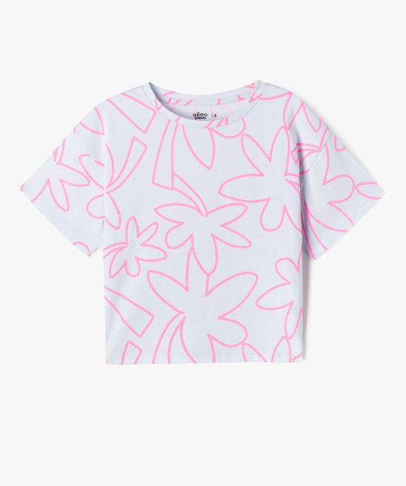 Tee-shirt oversize à larges motifs fille vue1 - GEMO 4G FILLE - GEMO