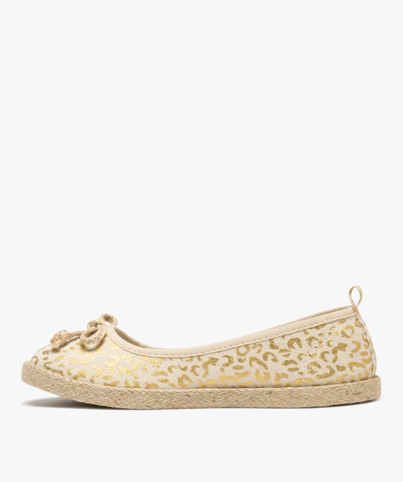Ballerines en toile imprimée à semelle de corde femme vue4 - FOLLOW ME G4G - GEMO