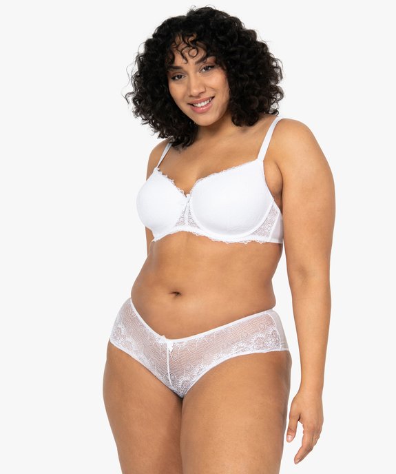 Shortie femme grande taille en tulle et dentelle vue2 - GEMO(HOMWR FEM) - GEMO
