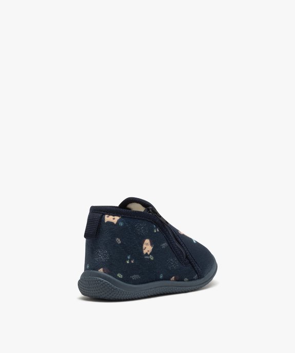 Chaussons bottillons en velours fermeture zippée bébé garçon vue4 - GEMO 4G BEBE - GEMO