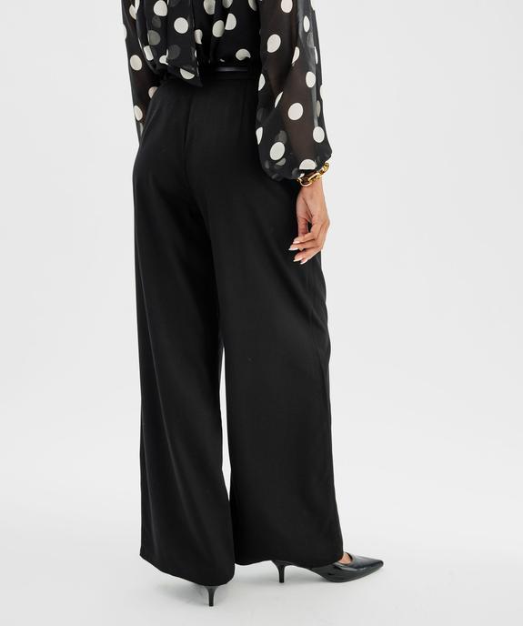 Pantalon de tailleur coupe large avec ceinture fine femme vue3 - GEMO(FEMME PAP) - GEMO