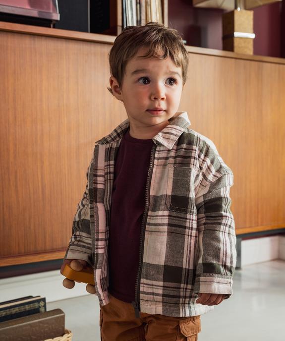 Chemise à carreaux zippée doublée polaire bébé garçon vue5 - GEMO(BEBE DEBT) - GEMO