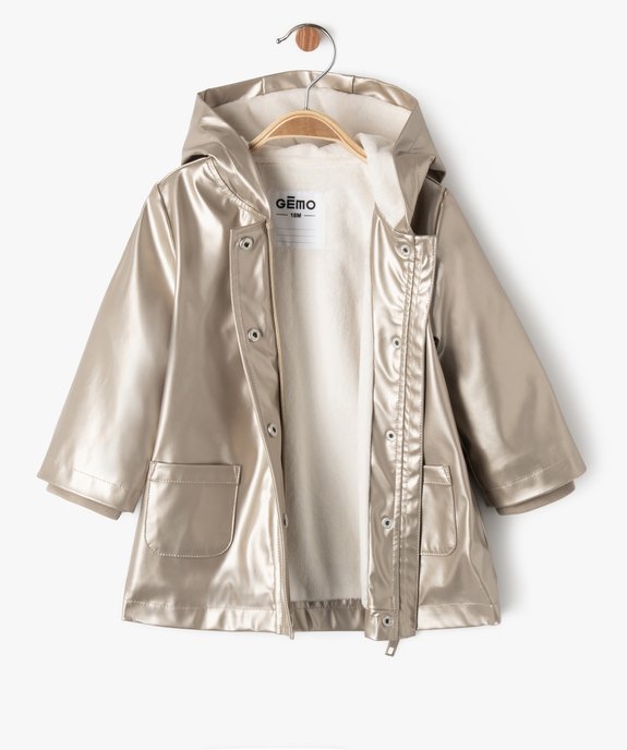 Manteau imperméable doublé à capuche bébé fille vue2 - GEMO(BEBE DEBT) - GEMO