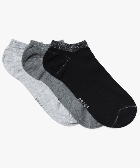 Chaussettes ultra-courtes avec paillettes sur la tige femme (lot de 3) vue1 - GEMO(HOMWR FEM) - GEMO