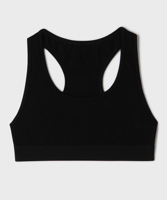 Brassière dos nageur en coton stretch doux et doublé fille vue1 - GEMO 4G FILLE - GEMO