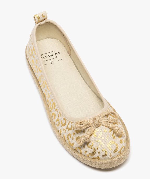 Ballerines en toile imprimée à semelle de corde femme vue6 - FOLLOW ME G4G - GEMO
