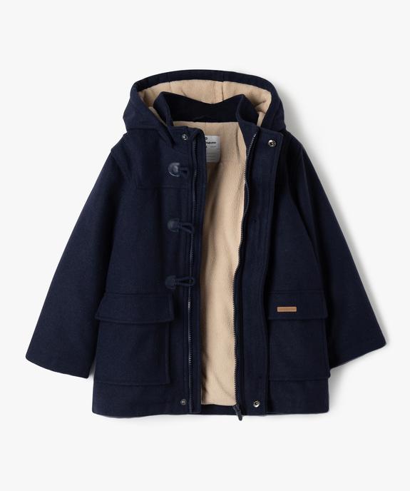 Caban en drap de laine à capuche garçon - LuluCastagnette vue3 - LULUCASTAGNETTE - GEMO
