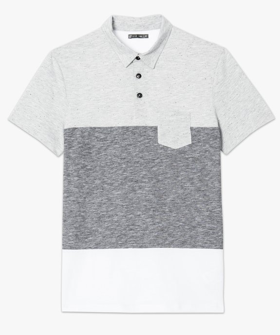 Polo manches courtes multi-matières vue4 - GEMO (HOMME) - GEMO