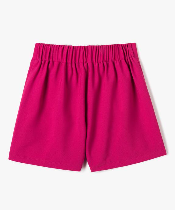 Short fille en toile avec boutons fantaisie  vue3 - GEMO (ENFANT) - GEMO