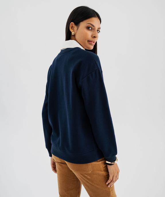 Sweat à col chemise amovible femme - LuluCastagnette vue4 - LULU CASTAGNETTE GEMO FOR GOOD - GEMO