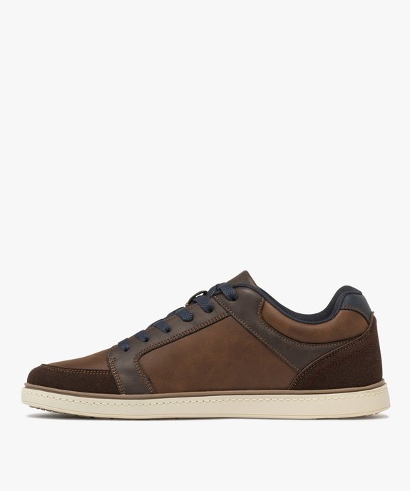 Baskets homme casual à lacets avec détails surpiqués  vue4 - URBAN STEPS - GEMO