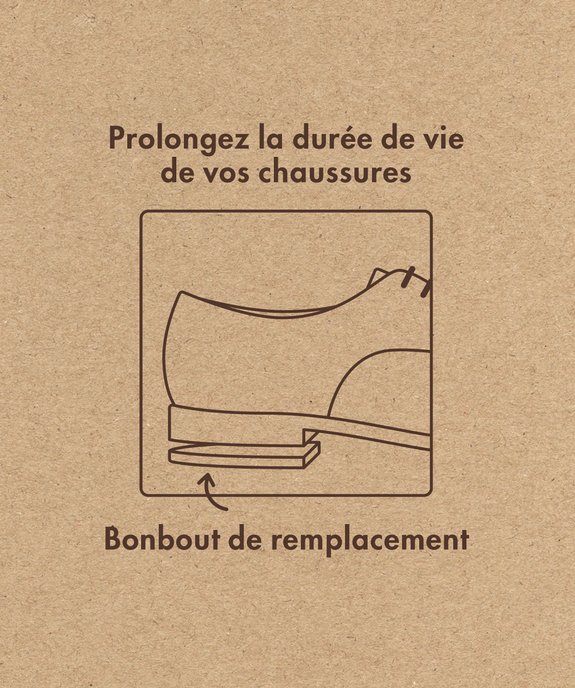 Derbies homme unis dessus cuir - Tanéo vue2 - TANEO - GEMO