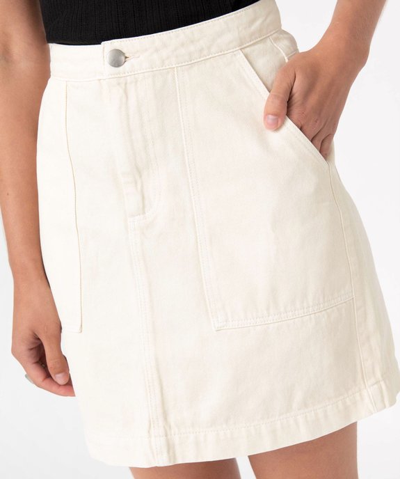 Jupe femme en toile de coton avec poches plaquées    vue2 - GEMO(FEMME PAP) - GEMO