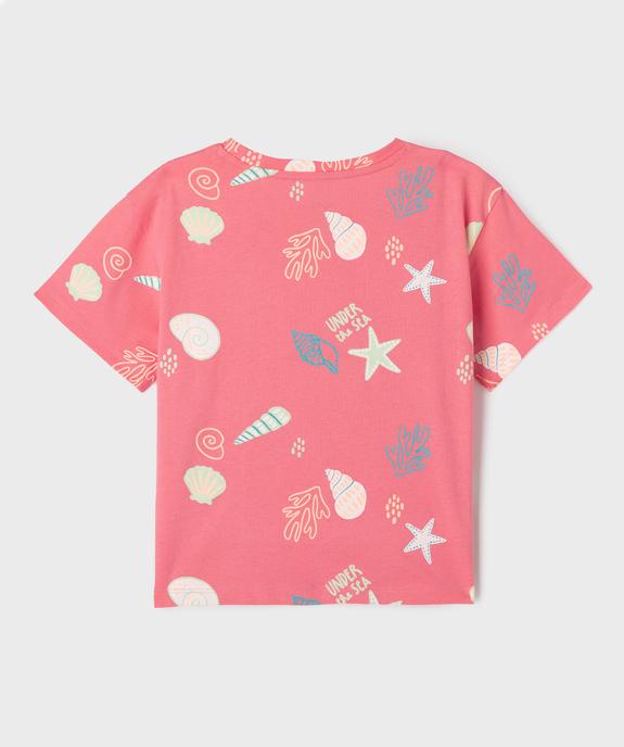 Tee-shirt à manches courtes à motifs estivaux fille vue3 - GEMO (ENFANT) - GEMO