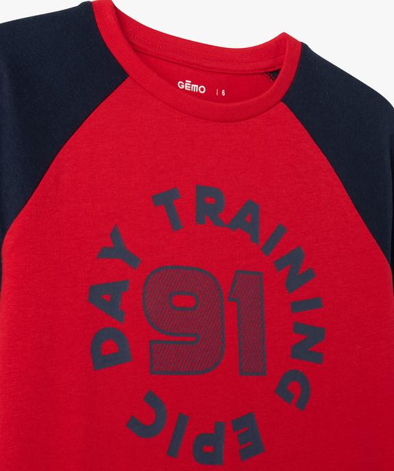 T-shirt manches raglan imprimé garçon vue2 - GEMO (ENFANT) - GEMO