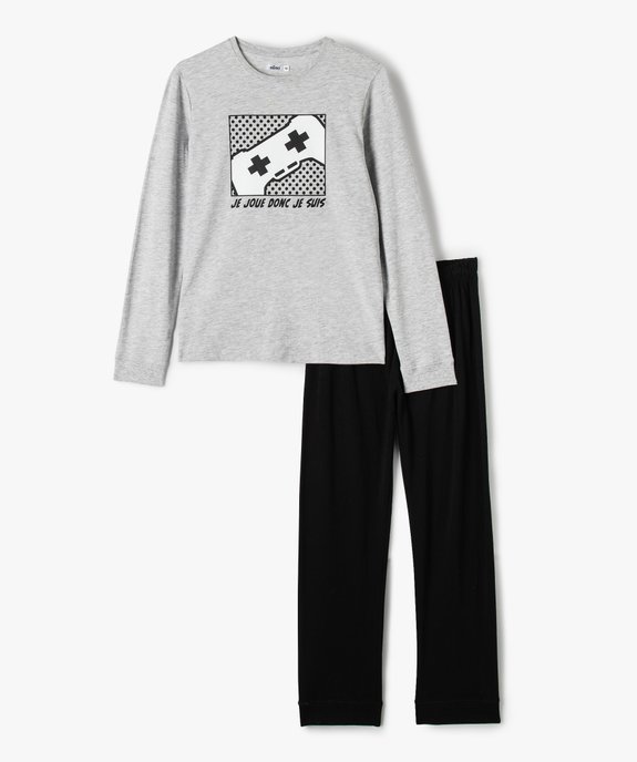 Pyjama garçon en jersey bicolore motif jeu vidéo vue1 - GEMO (JUNIOR) - GEMO